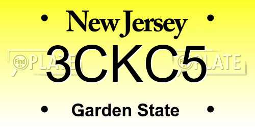 3CKC5 New Jersey License Plate
