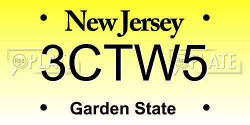 3CTW5 New Jersey License Plate