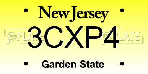 3CXP4 New Jersey License Plate