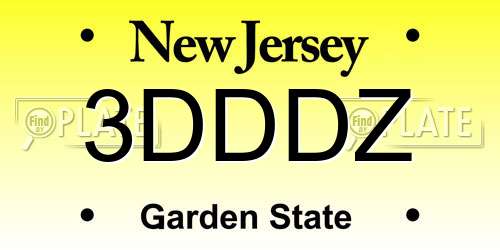 3DDDZ New Jersey License Plate