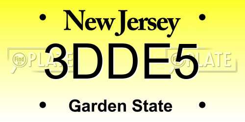 3DDE5 New Jersey License Plate