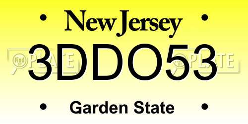 3DDO53 New Jersey License Plate