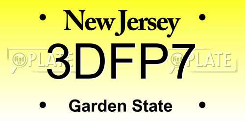 3DFP7 New Jersey License Plate