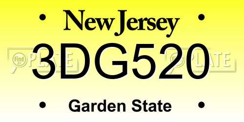 3DG520 New Jersey License Plate