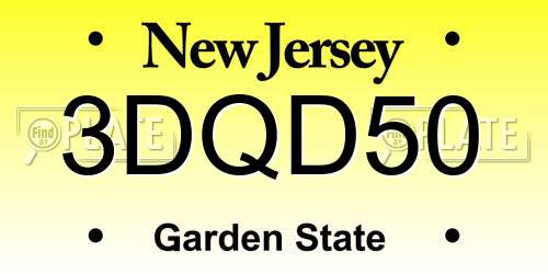 3DQD50 New Jersey License Plate