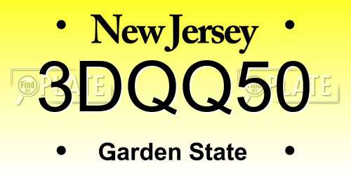 3DQQ50 New Jersey License Plate