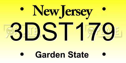3DST179 New Jersey License Plate