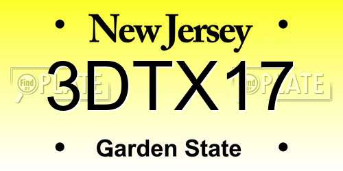 3DTX17 New Jersey License Plate