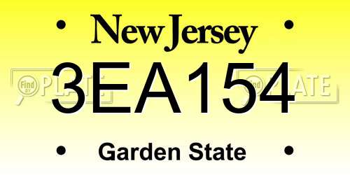 3EA154 New Jersey License Plate