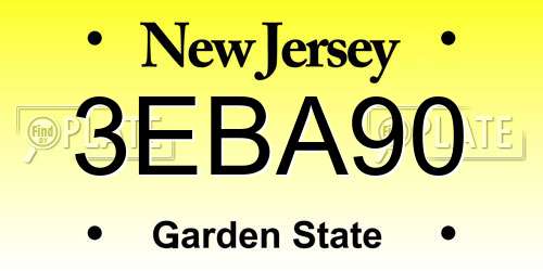 3EBA90 New Jersey License Plate
