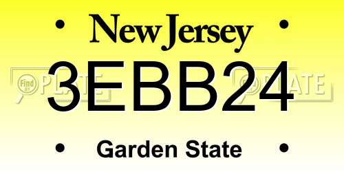 3EBB24 New Jersey License Plate