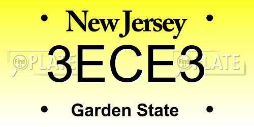 3ECE3 New Jersey License Plate
