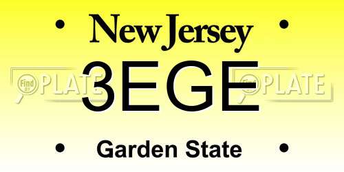 3EGE New Jersey License Plate