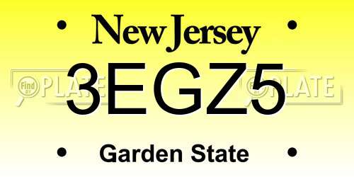 3EGZ5 New Jersey License Plate