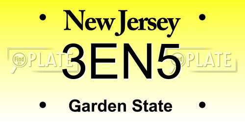 3EN5 New Jersey License Plate