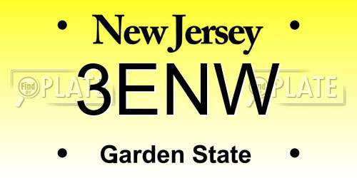 3ENW New Jersey License Plate