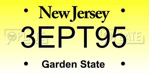 3EPT95 New Jersey License Plate