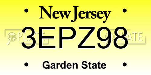 3EPZ98 New Jersey License Plate