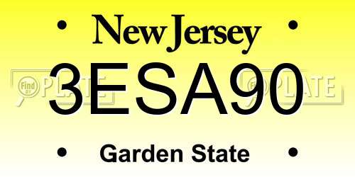 3ESA90 New Jersey License Plate