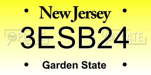 3ESB24 New Jersey License Plate