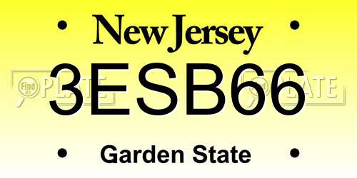 3ESB66 New Jersey License Plate