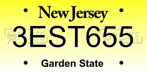 3EST655 New Jersey License Plate