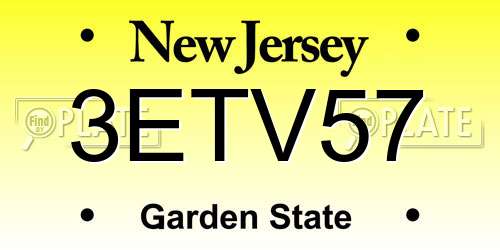 3ETV57 New Jersey License Plate