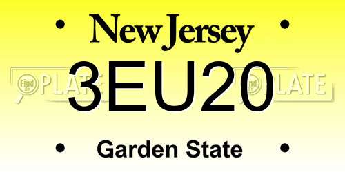 3EU20 New Jersey License Plate