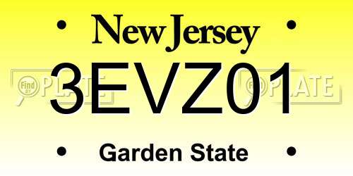 3EVZ01 New Jersey License Plate