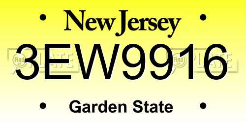 3EW9916 New Jersey License Plate