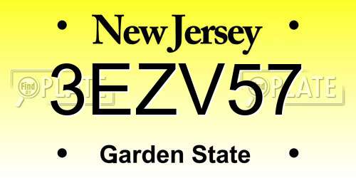 3EZV57 New Jersey License Plate