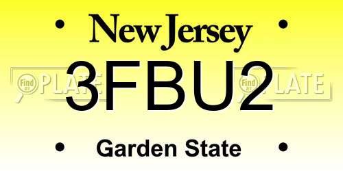 3FBU2 New Jersey License Plate