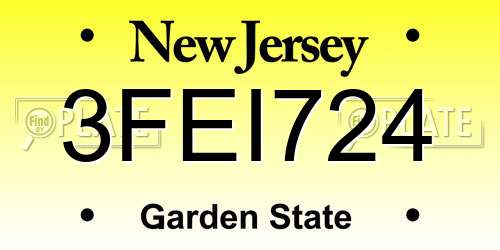 3FEI724 New Jersey License Plate