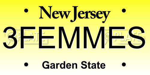 3FEMMES New Jersey License Plate