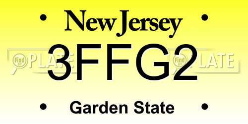 3FFG2 New Jersey License Plate