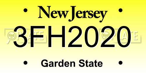 3FH2020 New Jersey License Plate
