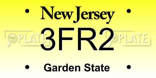 3FR2 New Jersey License Plate