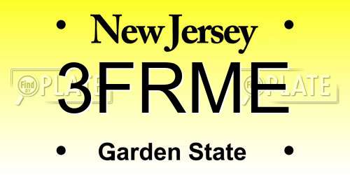3FRME New Jersey License Plate