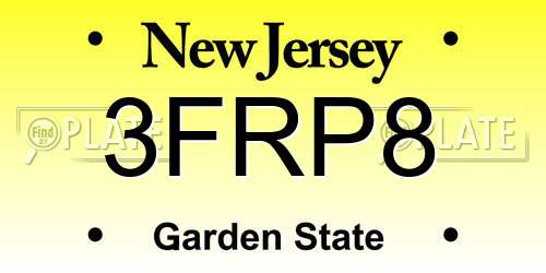 3FRP8 New Jersey License Plate