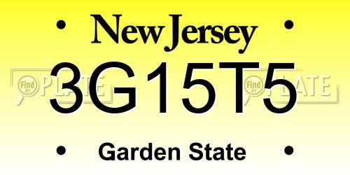 3G15T5 New Jersey License Plate