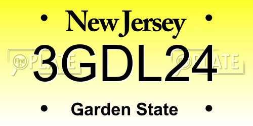 3GDL24 New Jersey License Plate