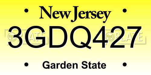 3GDQ427 New Jersey License Plate