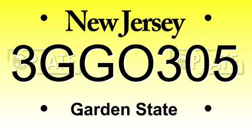 3GGO305 New Jersey License Plate