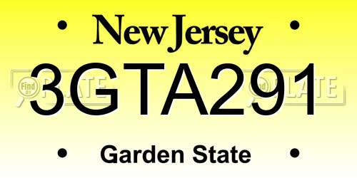 3GTA291 New Jersey License Plate