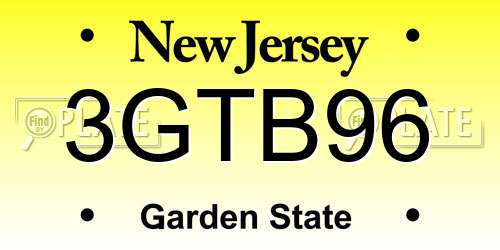 3GTB96 New Jersey License Plate