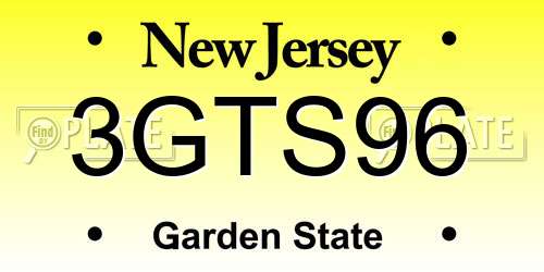 3GTS96 New Jersey License Plate