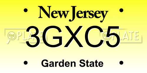 3GXC5 New Jersey License Plate