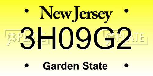 3H09G2 New Jersey License Plate