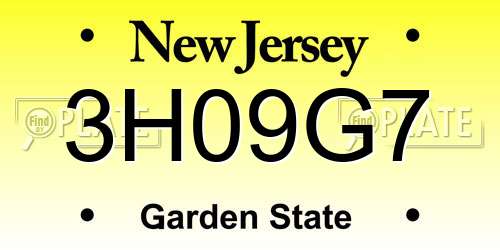 3H09G7 New Jersey License Plate