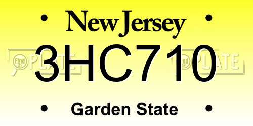 3HC710 New Jersey License Plate